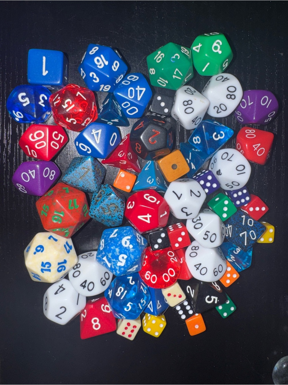 Mixed Polyhedral Dice Lot - Multicolor